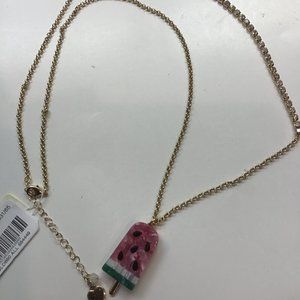 Betsey Johnson New Pink Watermelon Popsicle Necklace